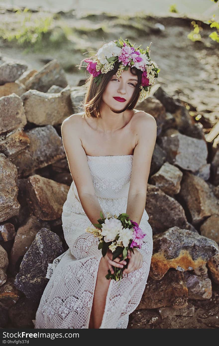 Flower, Bride, Gown, Woman