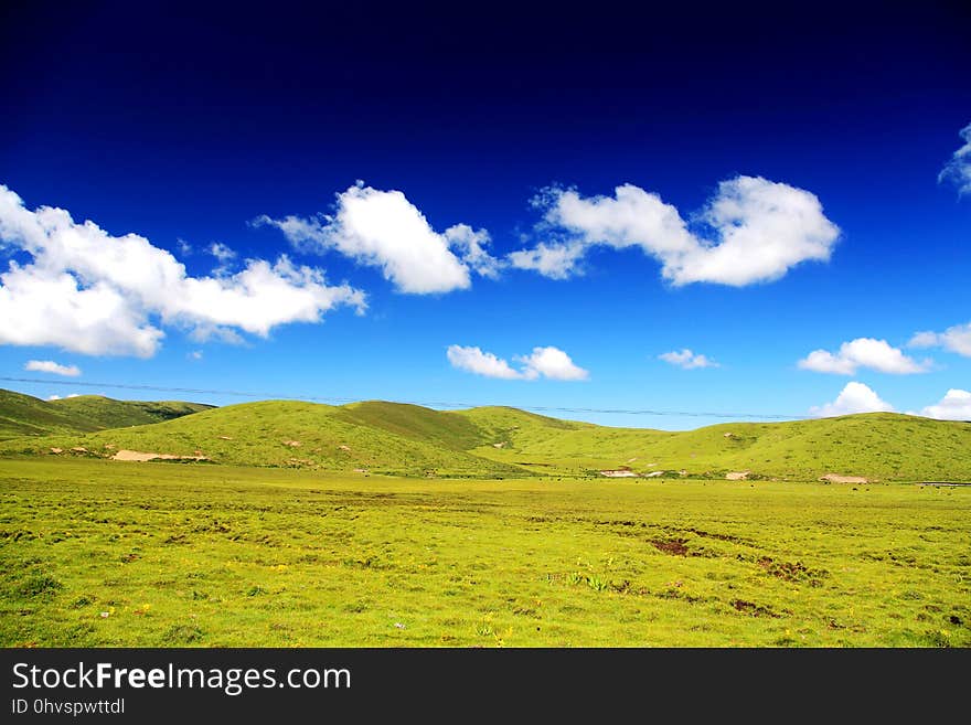 The Alpine Grassland scenery on the Qinghai Tibet Plateau