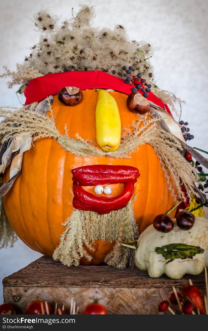 Funny smiling hipster halloween pumpkin