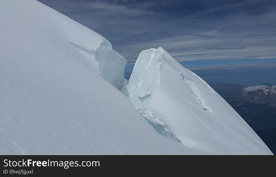 Nunatak, Ice, Geological Phenomenon, Sky