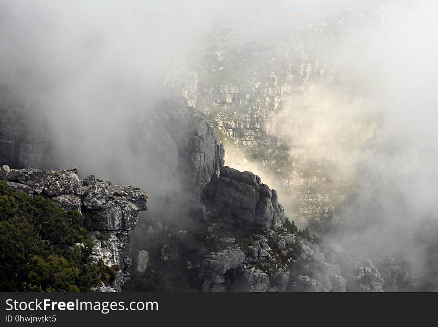 Sky, Cloud, Mist, Mountainous Landforms