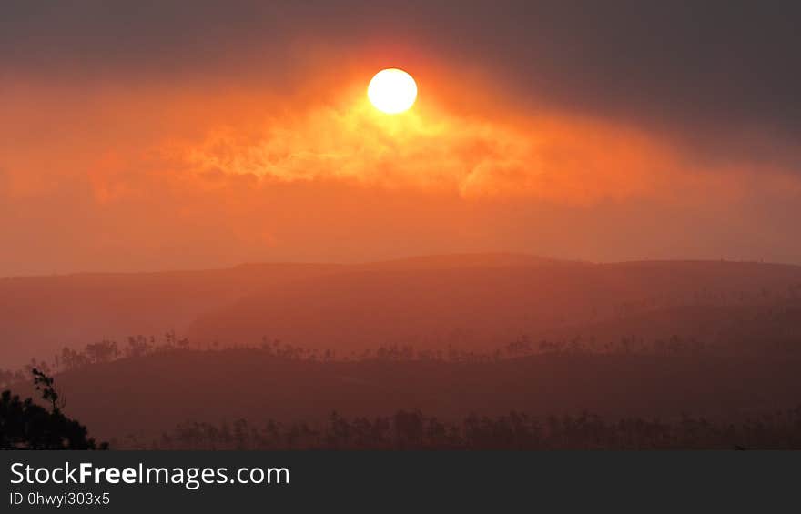 Sky, Sunrise, Red Sky At Morning, Afterglow