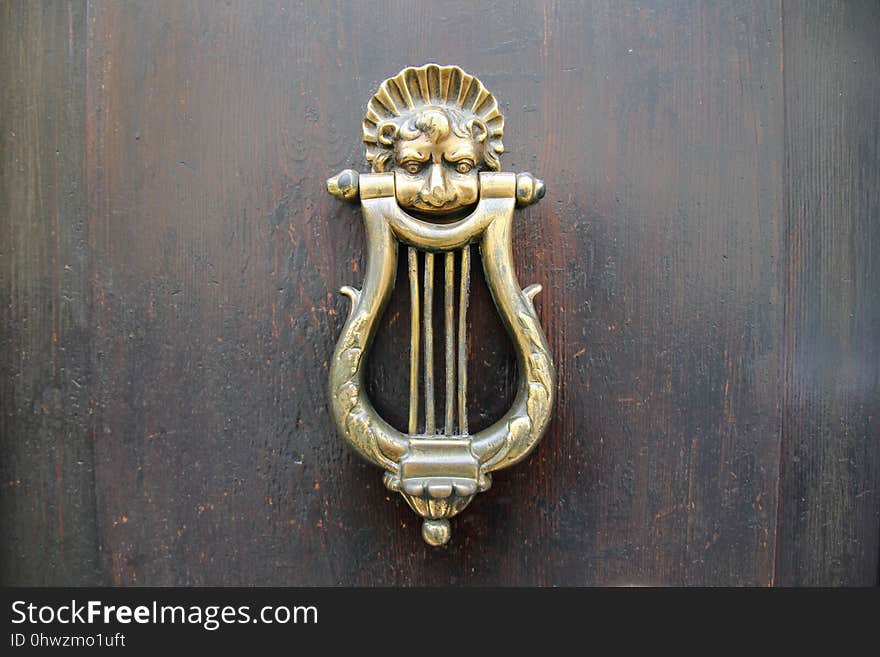 Brass, Metal, Door Knocker, Antique