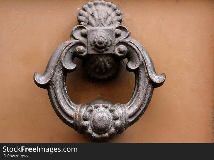 Metal, Door Knocker, Stone Carving