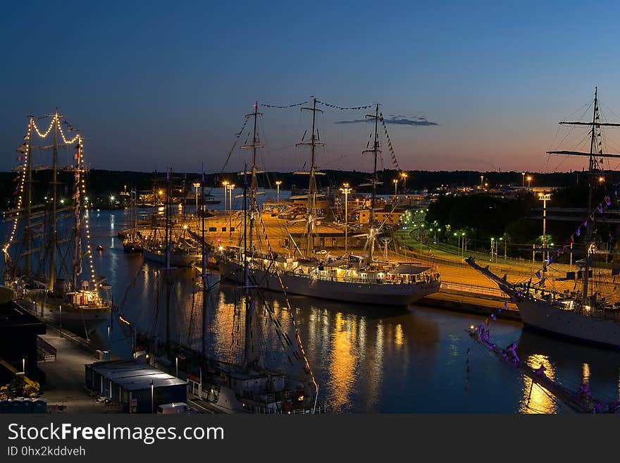 Waterway, Reflection, Harbor, Marina