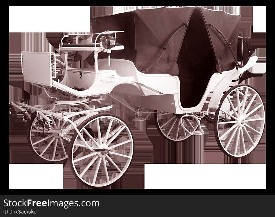 Carriage, Black And White, Horse And Buggy, Chariot