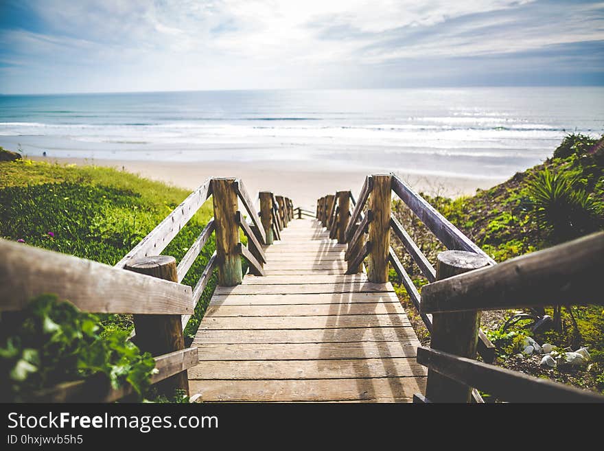 Sky, Sea, Coast, Boardwalk