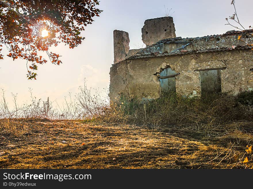 Sky, Ruins, Castle, Building