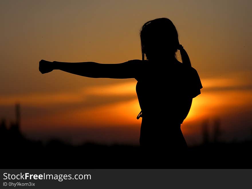 Silhouette, Sky, Sunrise, Sunset