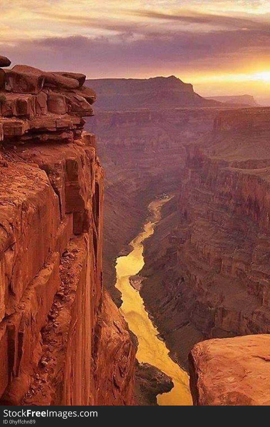 A beautiful canyon at sunset. A beautiful canyon at sunset.