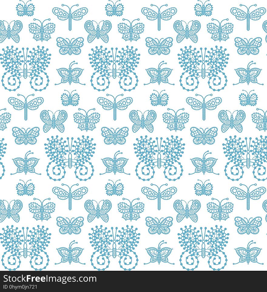 Lace Butterflies - seamless pattern.