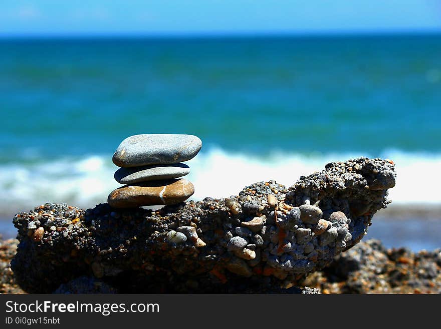 Sea, Shore, Rock, Pebble