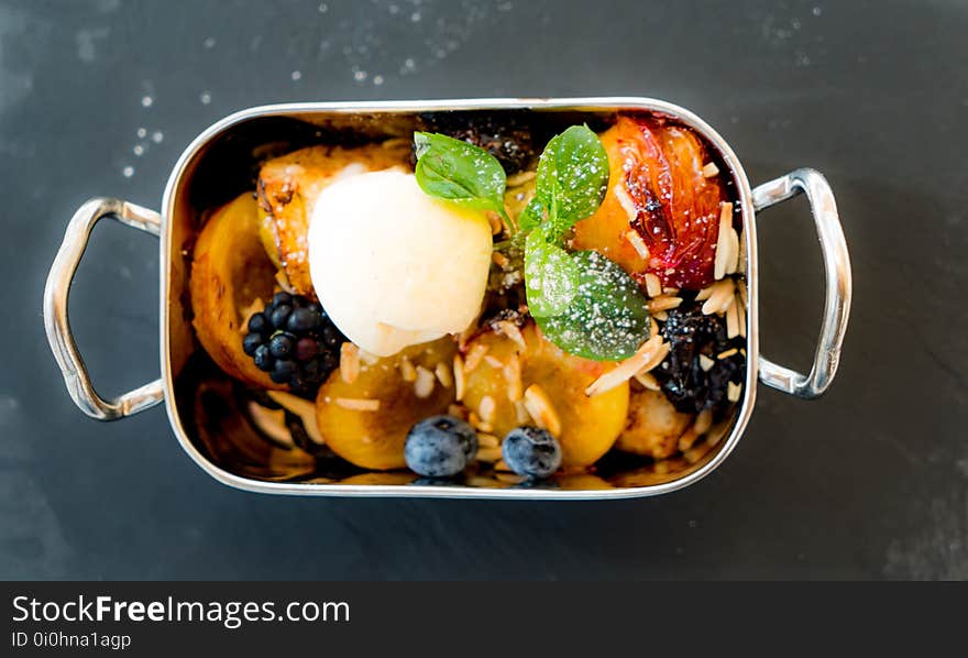 Apple, Blackberries, Blueberries, Bowl