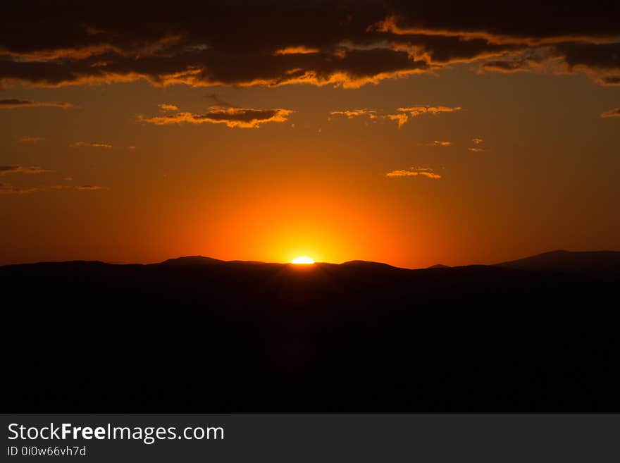 Sky, Afterglow, Horizon, Sun