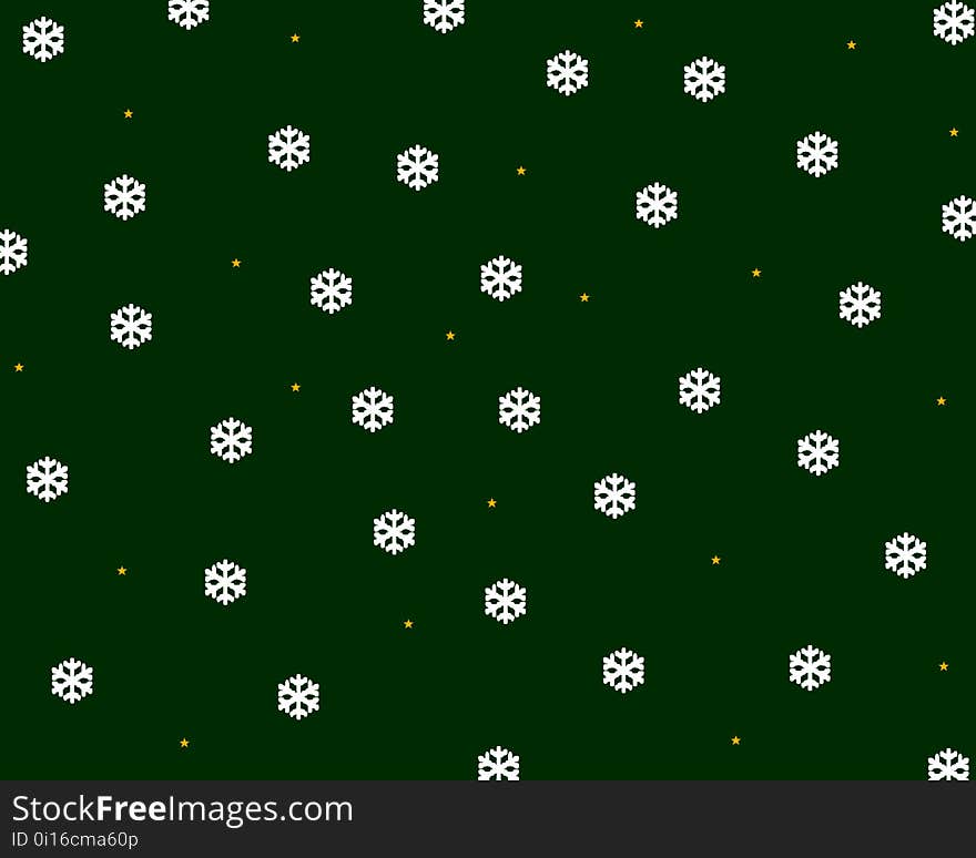 Christmas themed snowflake green pattern illustration