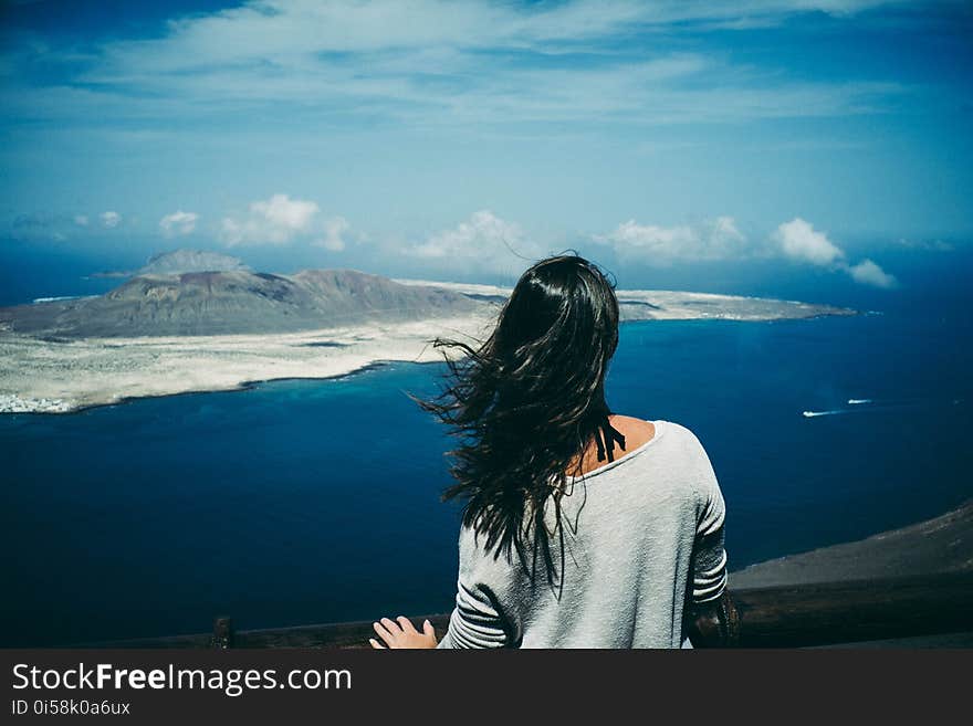 Girl, Landscape, Mountain