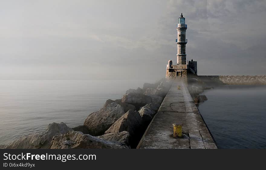 Sea, Water, Coast, Lighthouse