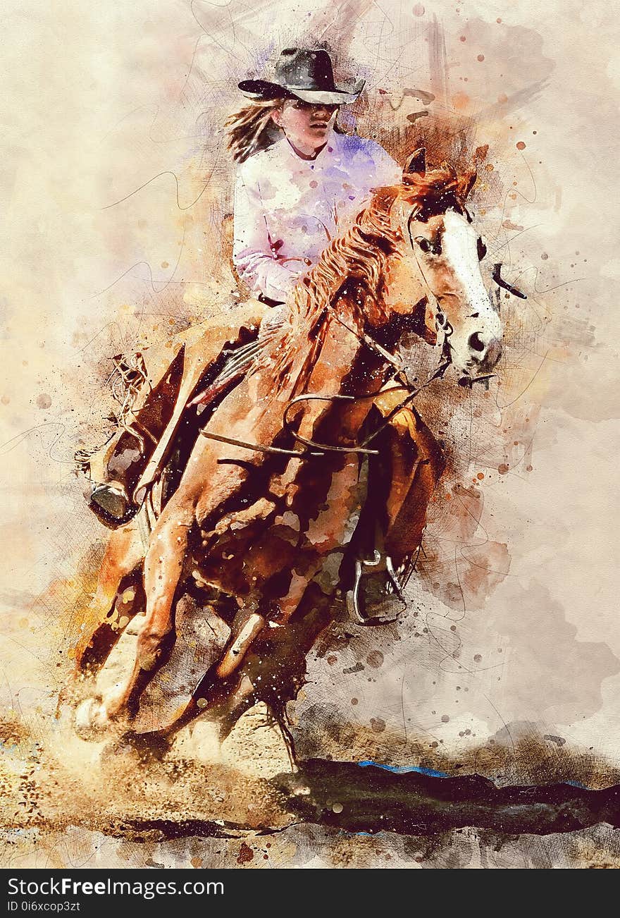 Horse Like Mammal, Watercolor Paint, Horse, Art