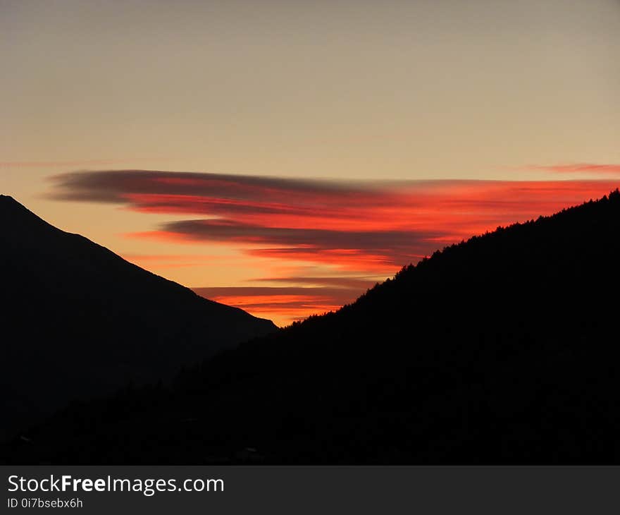 Sky, Red Sky At Morning, Sunrise, Afterglow