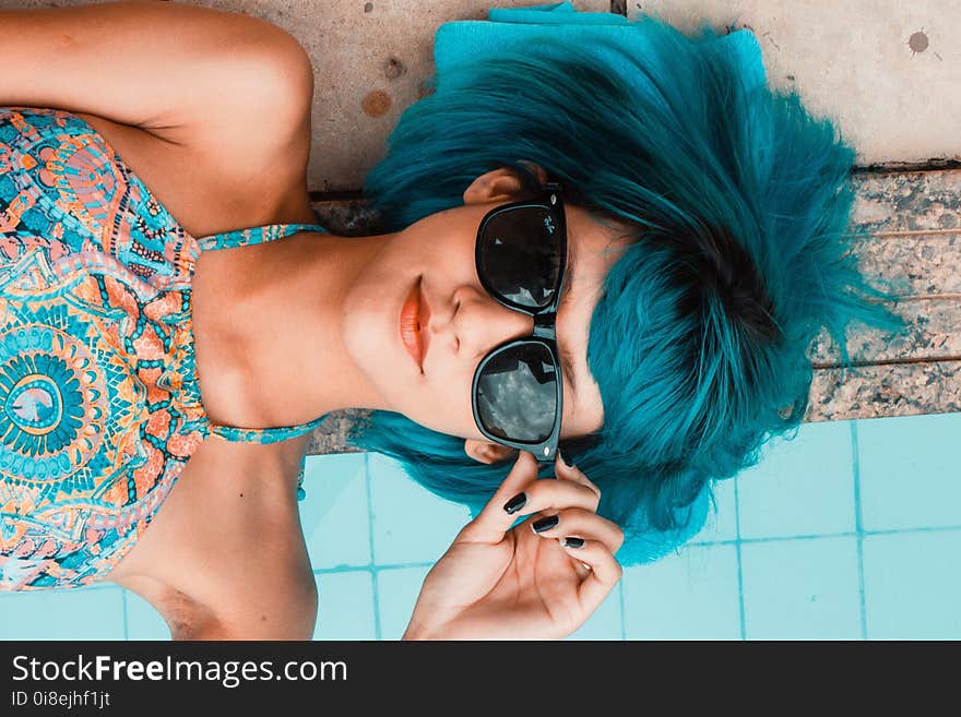 Blue, Beauty, Black Hair, Eyewear