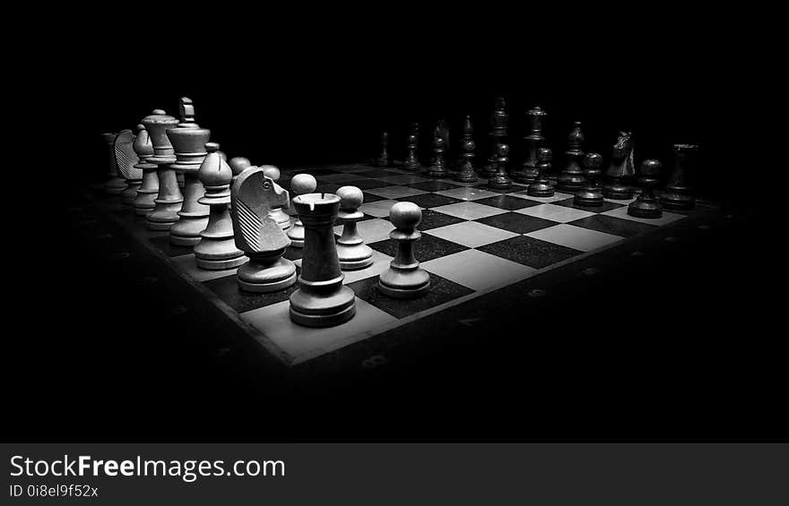 Black And White, Chess, Board Game, Chessboard