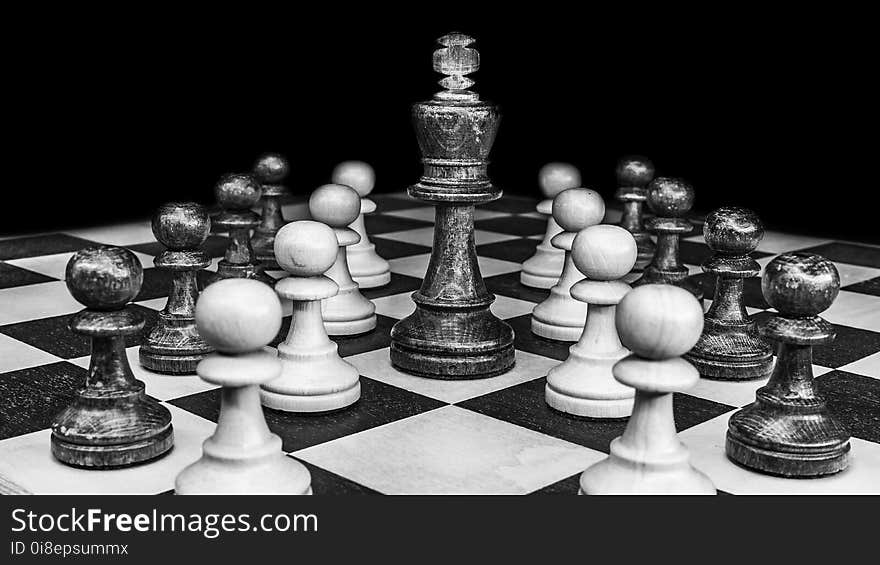 Games, Chess, Indoor Games And Sports, Black And White