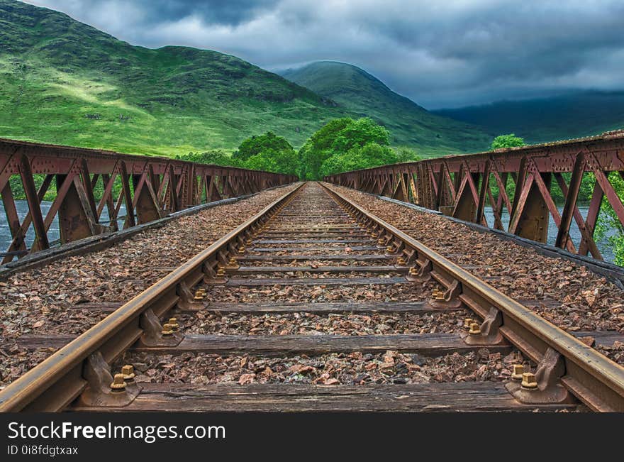 Track, Transport, Rail Transport, Sky