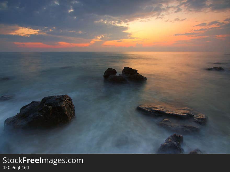 Clouds, Dawn, Nature, Ocean,