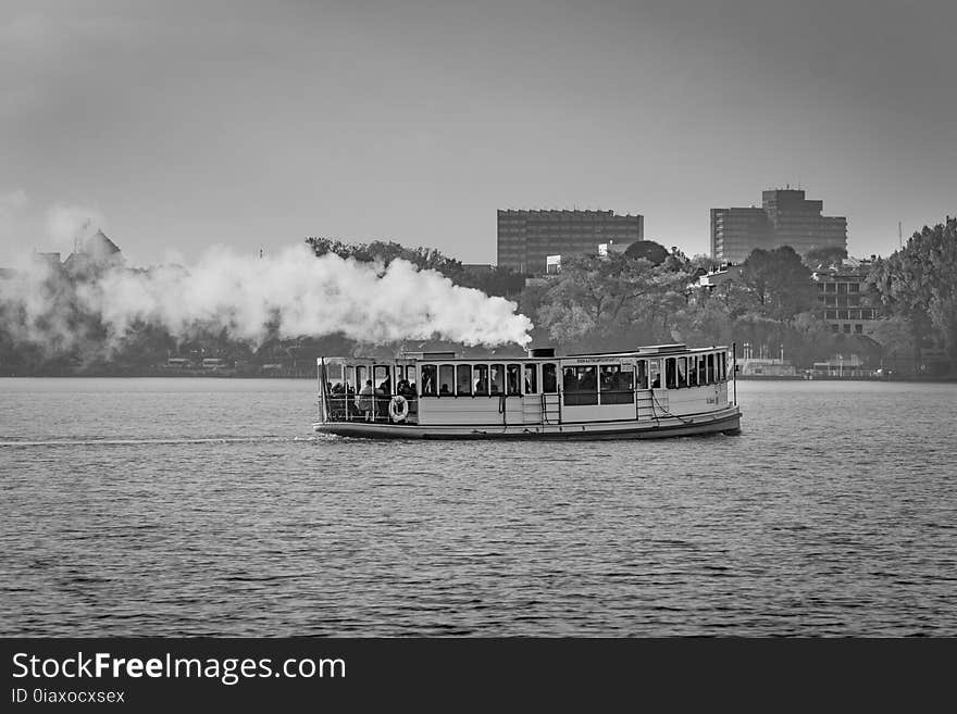 Architecture, Bay, Black-and-white, Boat,