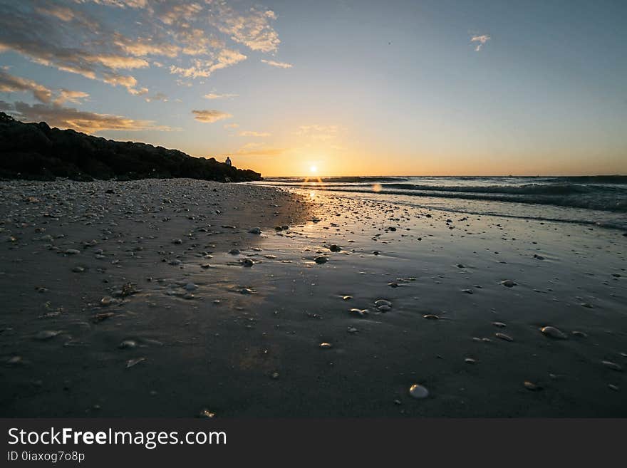 Beach, Clouds, Dawn, Landscape