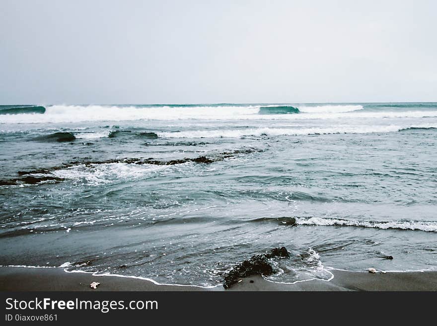 Beach, Foam, Landscape, Nature