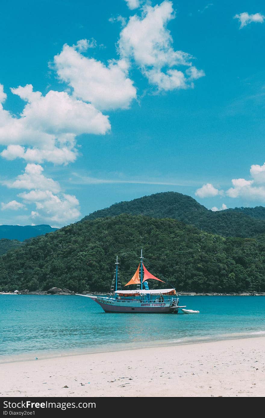 Bay, Beach, Boat, Cliff