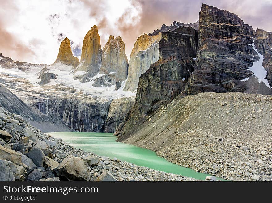 Torres del Paine while hiking the W-Circuit Torres Del Paine, Chile. Torres del Paine while hiking the W-Circuit Torres Del Paine, Chile