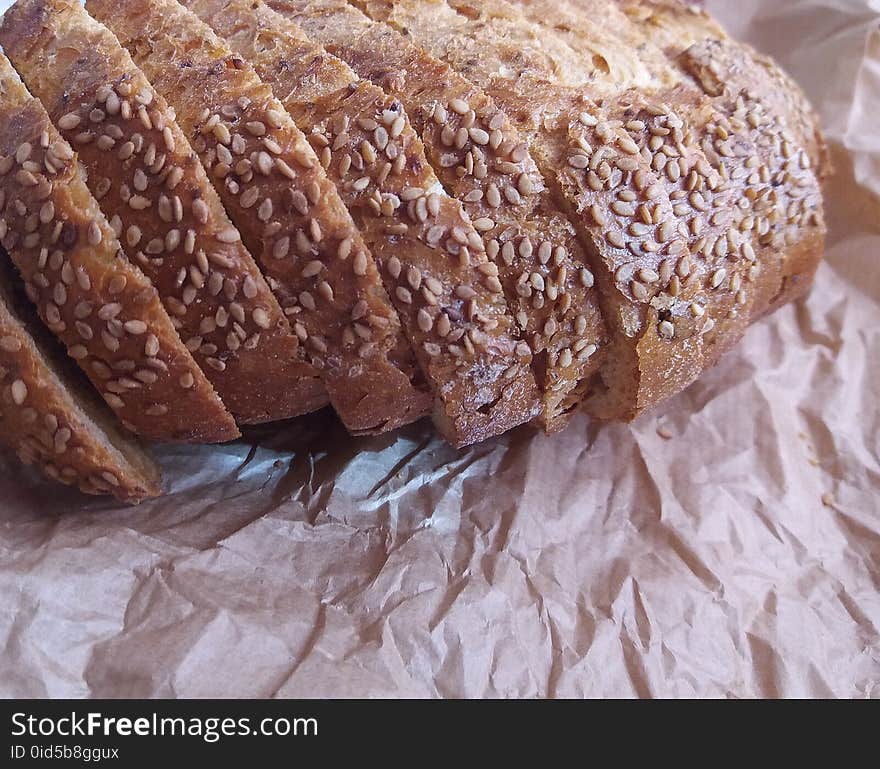 Close up of some slices of healthy bread. Close up of some slices of healthy bread