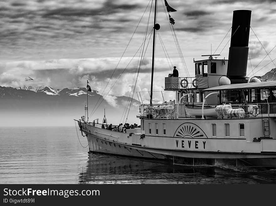 Grayscale Photography of Yevey Sail Boat