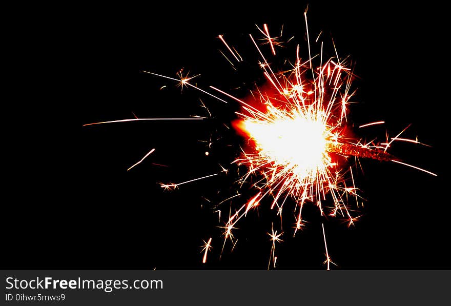 Fire Cracker Spark in Night Time Photography