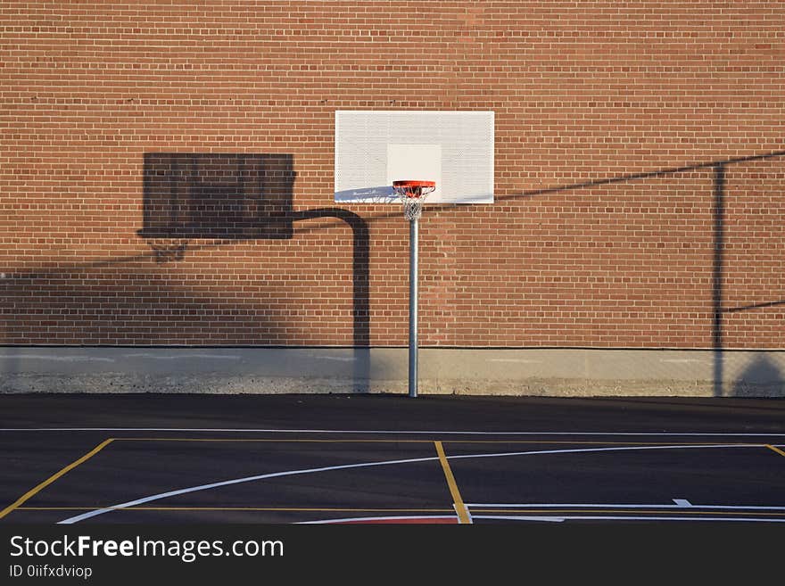 Basketball Hoop on Court