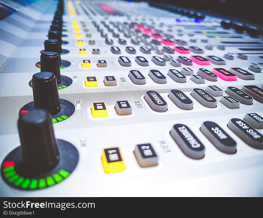 Sound mixer in studio TV station, be used when the TV show is on the air