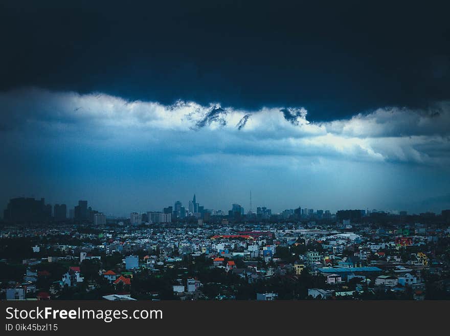 City Skyline Under Blue Sky