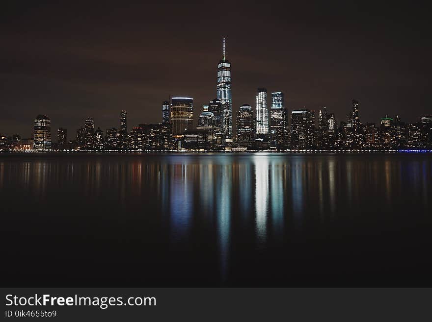 Panorama of a City during Night Time