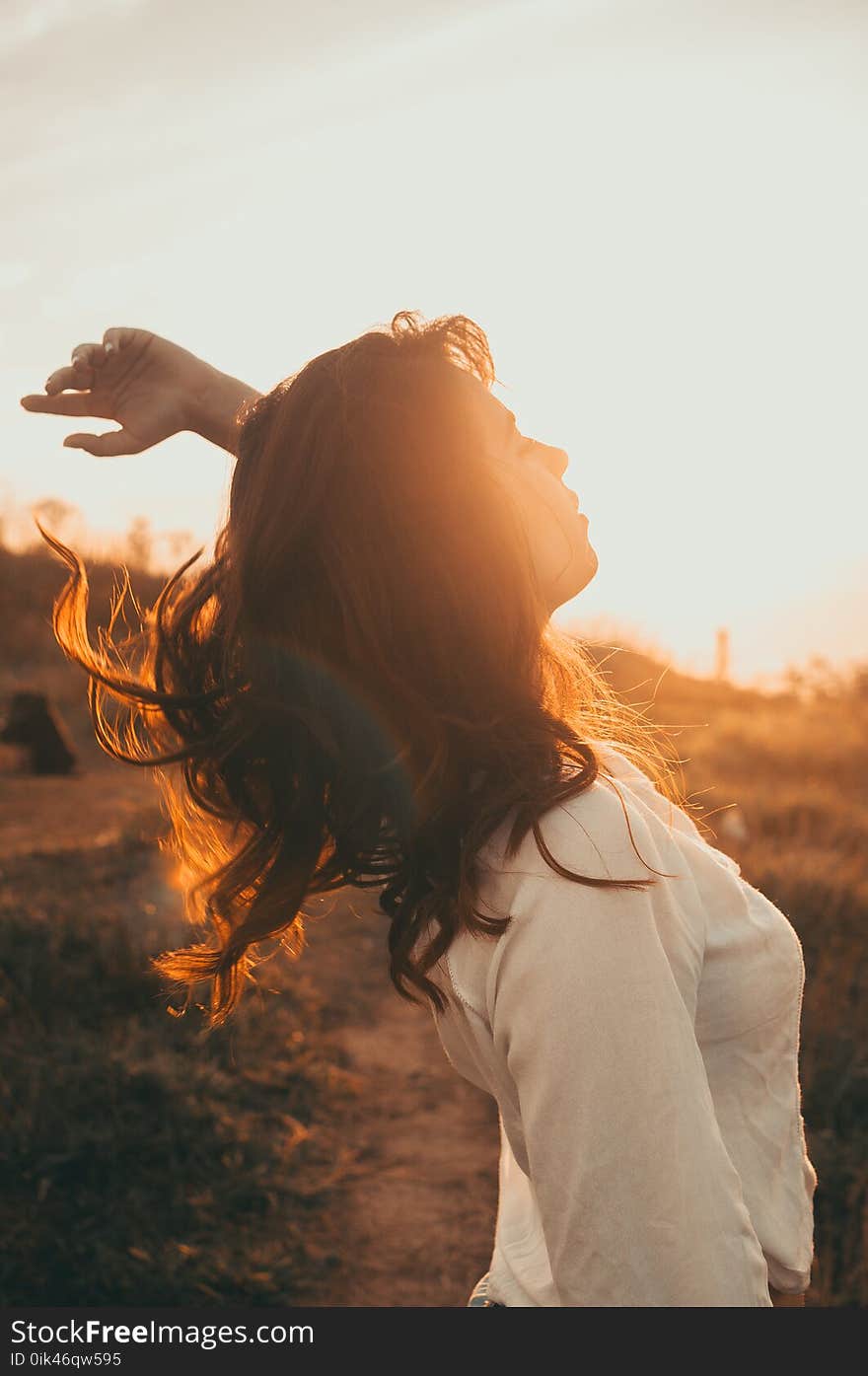 Woman in White Blouse