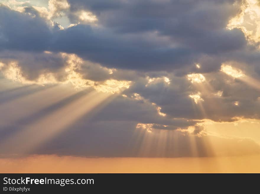 bright sunset sky background