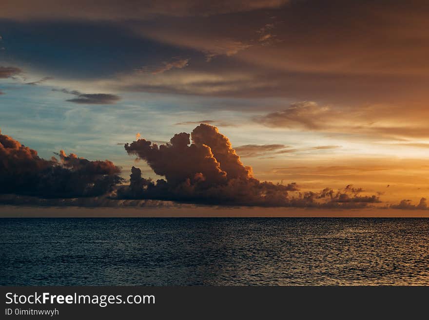 Backlit, Beach, Clouds, Dawn,