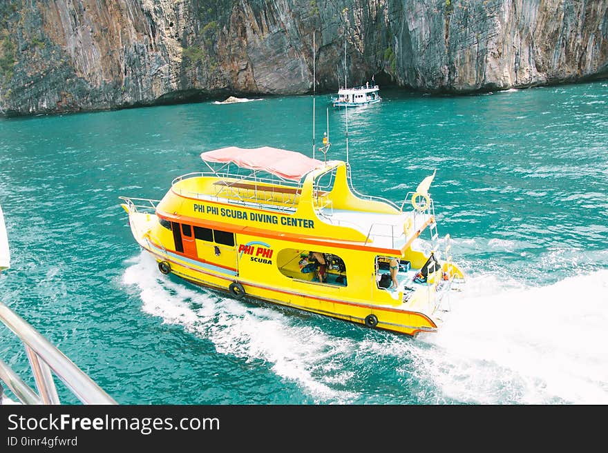 Boats, Cliff, Daylight, Island