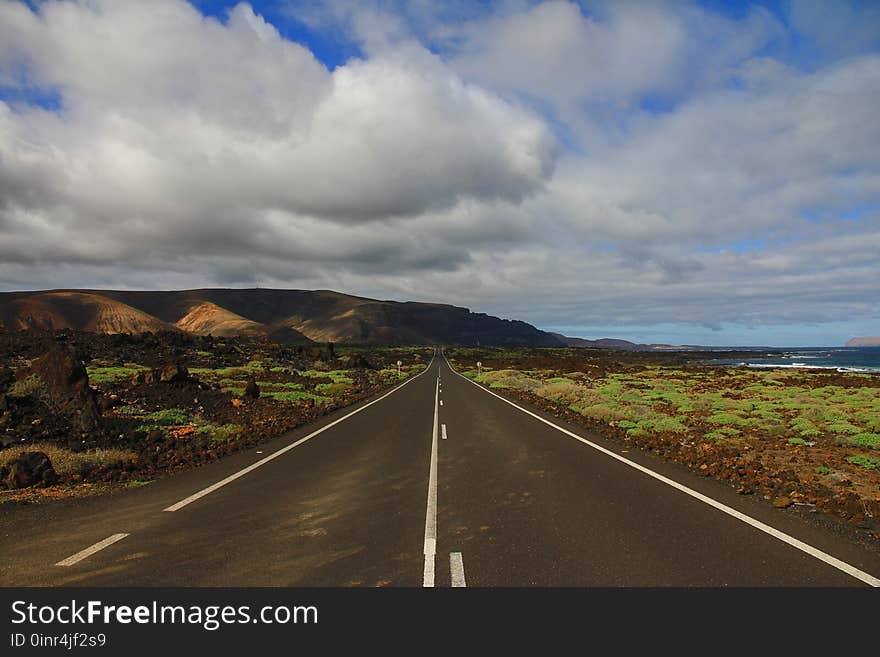 Asphalt, Clouds, Cloudy, Countryside