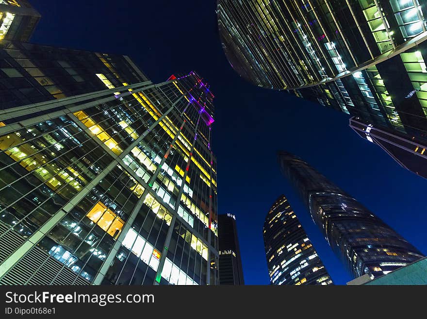 View of skyscrapers from the bottom up, moscow