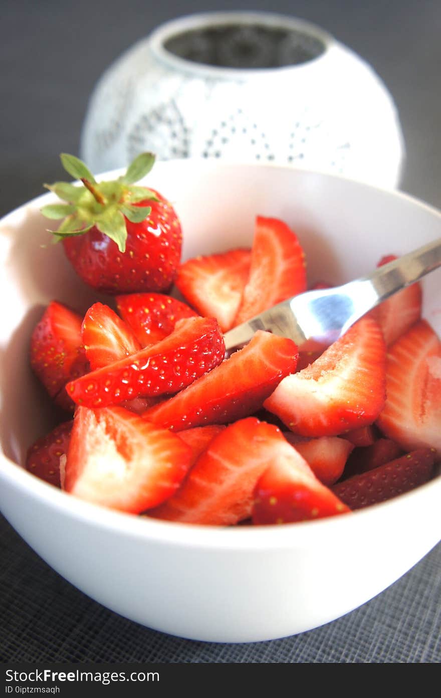 Chopped Strawberry in Bowl