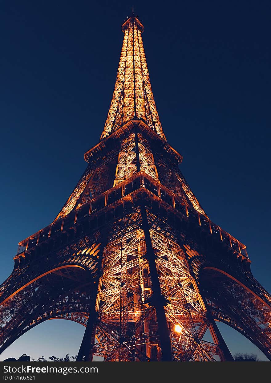 Low Angle Photo of Eiffel Tower