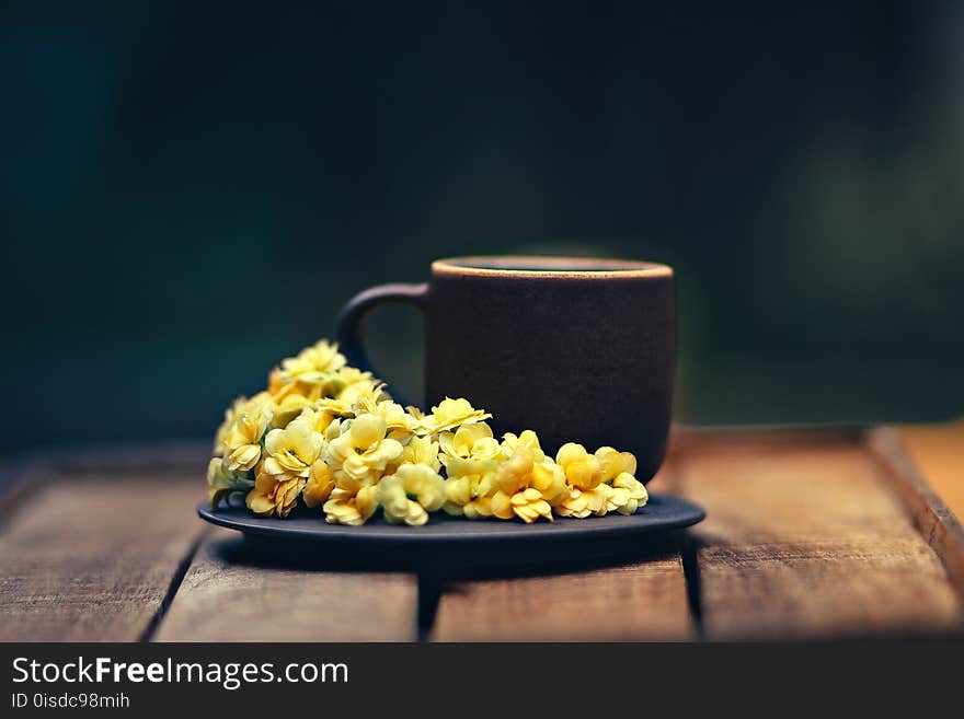 Cup and Flowers on Saucer Plate