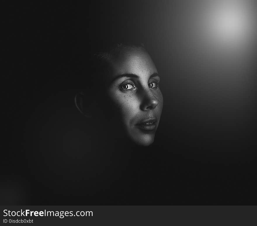 Grayscale Photo of Woman